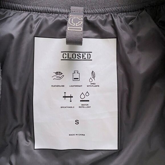 CLOSED Brand Womens Short Quilted Zip-Up Jacket Water Repellent Gray Size Small - Picture 7 of 8